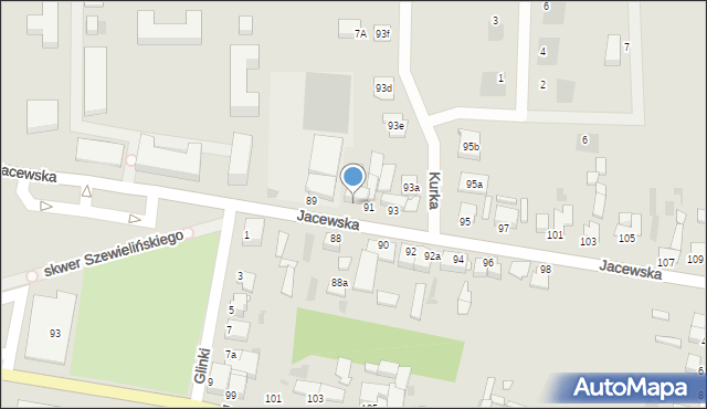 Inowrocław, Jacewska, 91a, mapa Inowrocławia