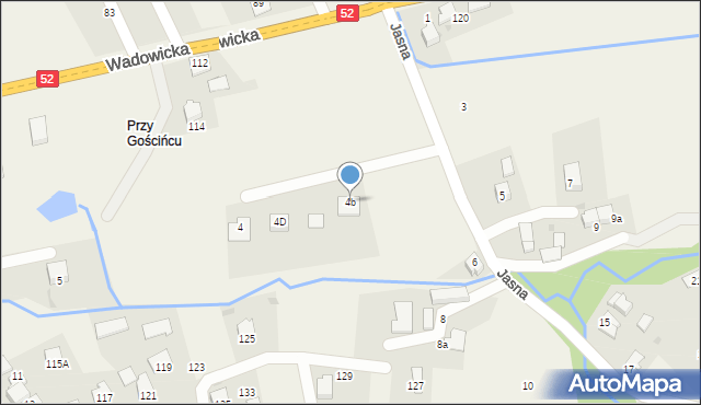 Inwałd, Jasna, 4b, mapa Inwałd