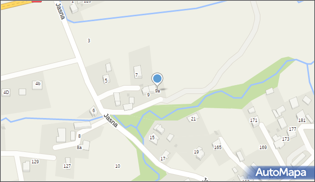 Inwałd, Jasna, 9a, mapa Inwałd