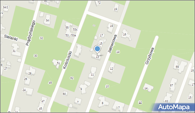 Izabelin C, Jałowcowa, 13, mapa Izabelin C