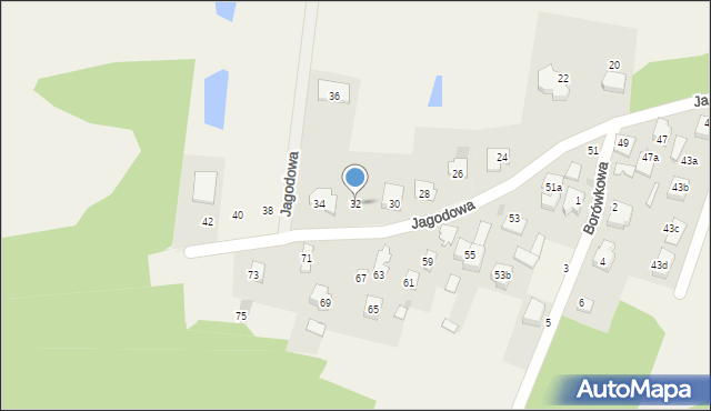 Izabelin-Dziekanówek, Jagodowa, 32, mapa Izabelin-Dziekanówek