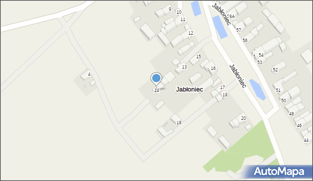 Jabłoniec, Jabłoniec, 14, mapa Jabłoniec