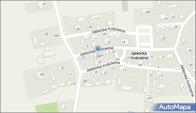 Jabłonka Kościelna, Jabłonka Kościelna, 16A, mapa Jabłonka Kościelna