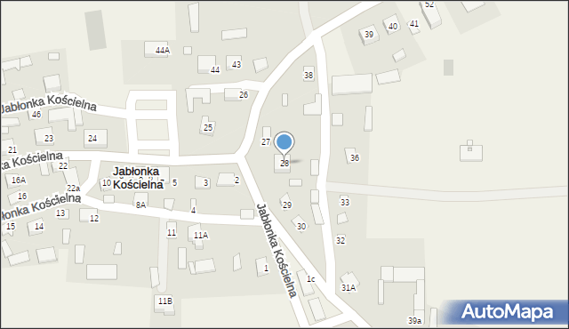 Jabłonka Kościelna, Jabłonka Kościelna, 28, mapa Jabłonka Kościelna