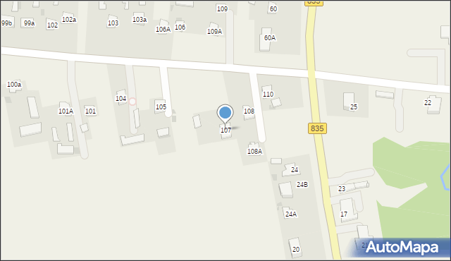 Jabłonna-Majątek, Jabłonna-Majątek, 107, mapa Jabłonna-Majątek