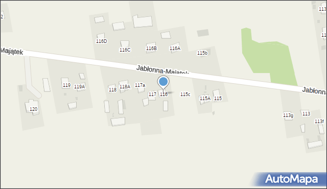 Jabłonna-Majątek, Jabłonna-Majątek, 116, mapa Jabłonna-Majątek