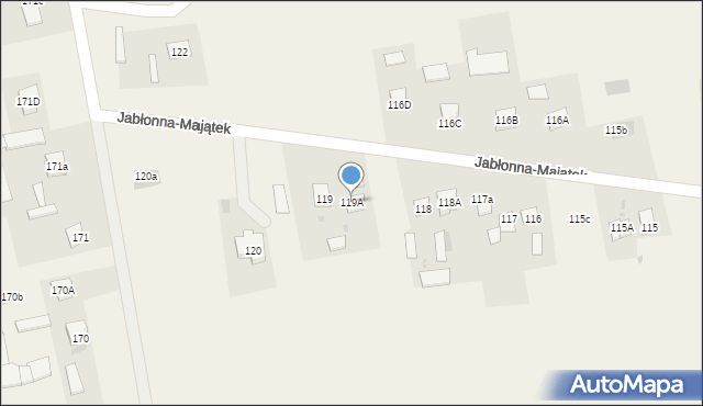 Jabłonna-Majątek, Jabłonna-Majątek, 119A, mapa Jabłonna-Majątek