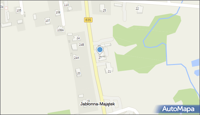 Jabłonna-Majątek, Jabłonna-Majątek, 17, mapa Jabłonna-Majątek