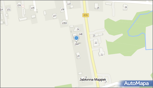 Jabłonna-Majątek, Jabłonna-Majątek, 24A, mapa Jabłonna-Majątek