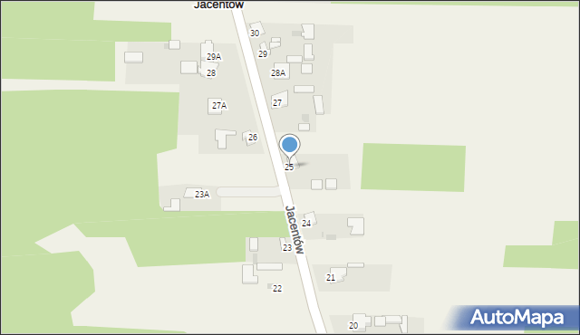 Jacentów, Jacentów, 25, mapa Jacentów