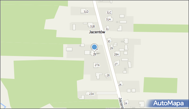 Jacentów, Jacentów, 28, mapa Jacentów