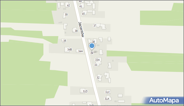 Jacentów, Jacentów, 34, mapa Jacentów