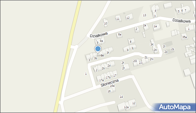 Jaczów, Jaśminowa, 3c, mapa Jaczów