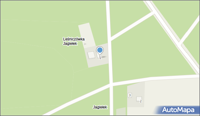 Jagiełek, Jagiełek, 1, mapa Jagiełek