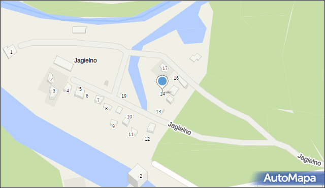 Jagielno, Jagielno, 14, mapa Jagielno