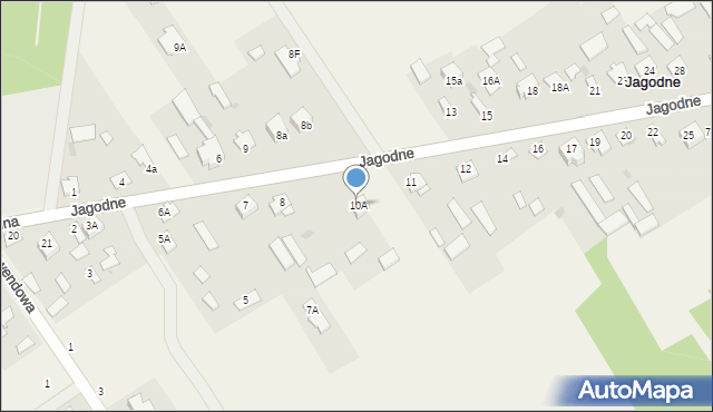 Jagodne, Jagodne, 10A, mapa Jagodne