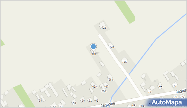 Jagodne, Jagodne, 68b, mapa Jagodne