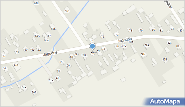 Jagodne, Jagodne, 70, mapa Jagodne