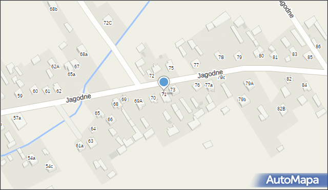 Jagodne, Jagodne, 71, mapa Jagodne
