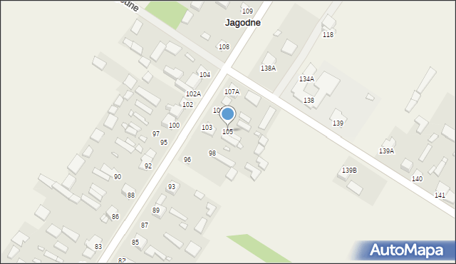 Jagodne, Jagodne, 105, mapa Jagodne