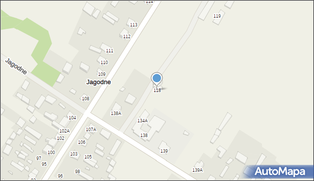 Jagodne, Jagodne, 118, mapa Jagodne