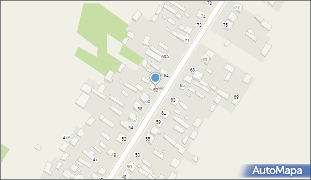 Jagodne, Jagodne, 62, mapa Jagodne