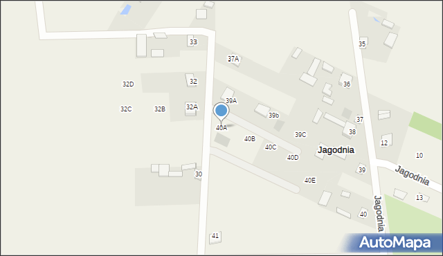 Jagodnia, Jagodnia, 40A, mapa Jagodnia
