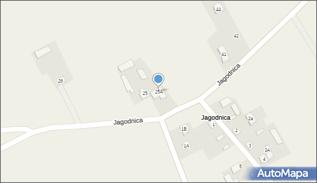 Jagodnica, Jagodnica, 25A, mapa Jagodnica