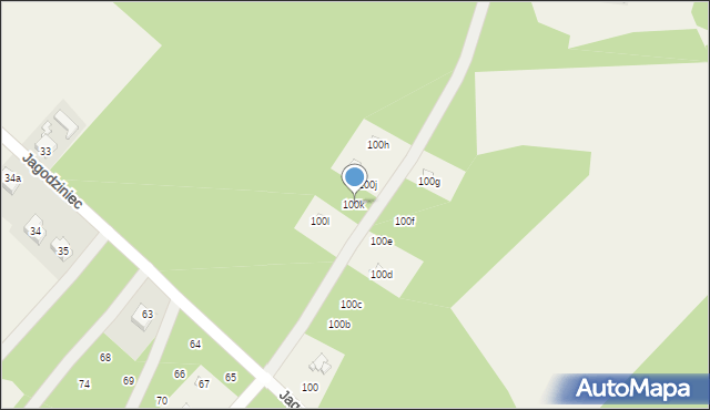 Jagodziniec, Jagodziniec, 100k, mapa Jagodziniec