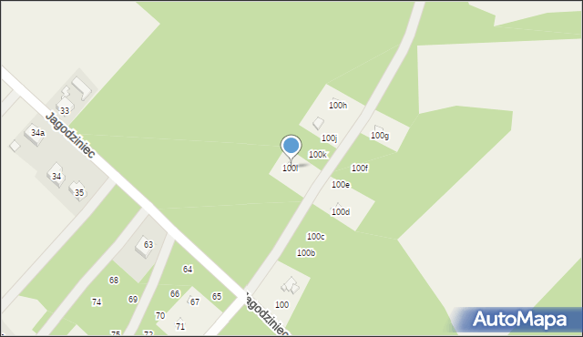Jagodziniec, Jagodziniec, 100l, mapa Jagodziniec