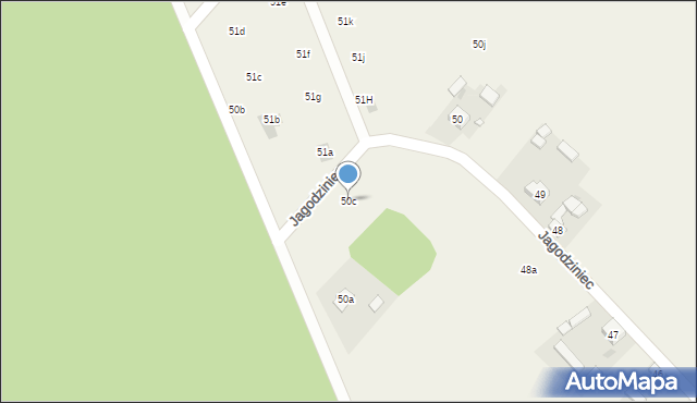 Jagodziniec, Jagodziniec, 50c, mapa Jagodziniec