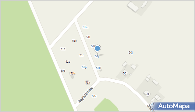 Jagodziniec, Jagodziniec, 51j, mapa Jagodziniec