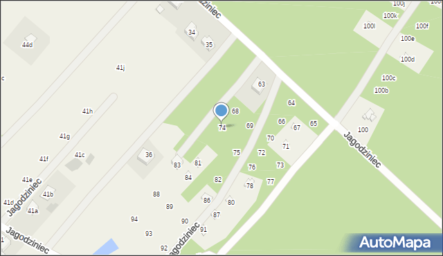 Jagodziniec, Jagodziniec, 74, mapa Jagodziniec