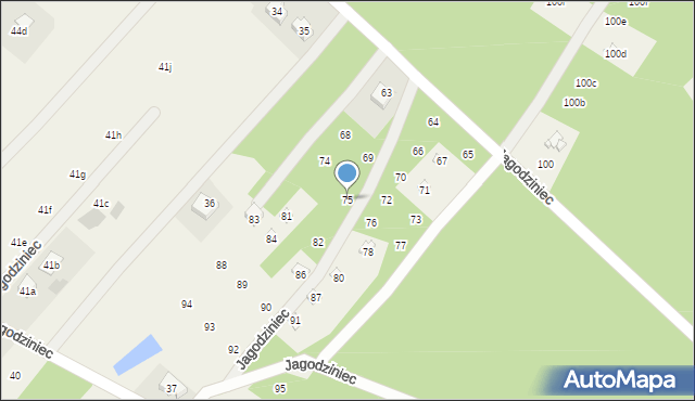 Jagodziniec, Jagodziniec, 75, mapa Jagodziniec