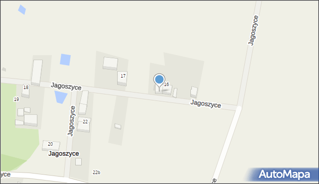 Jagoszyce, Jagoszyce, 16a, mapa Jagoszyce