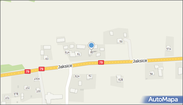 Jaksice, Jaksice, 60, mapa Jaksice