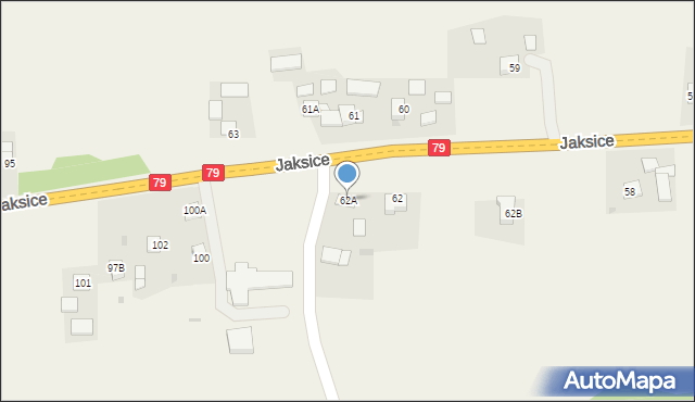 Jaksice, Jaksice, 62A, mapa Jaksice