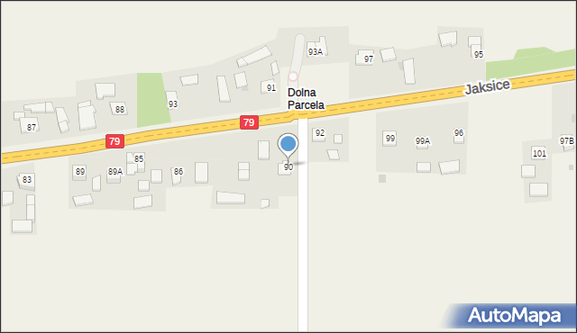 Jaksice, Jaksice, 90, mapa Jaksice