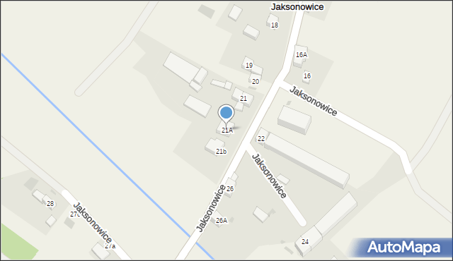 Jaksonowice, Jaksonowice, 21A, mapa Jaksonowice