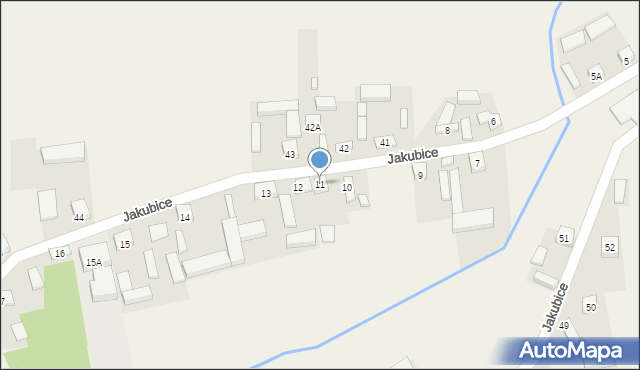 Jakubice, Jakubice, 11, mapa Jakubice