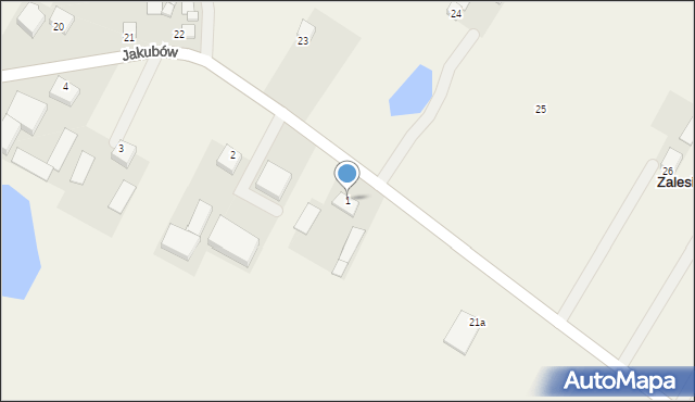 Jakubów, Jakubów, 1, mapa Jakubów