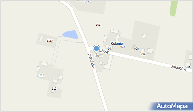 Jakubów, Jakubów, 100, mapa Jakubów