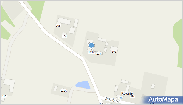 Jakubów, Jakubów, 103A, mapa Jakubów