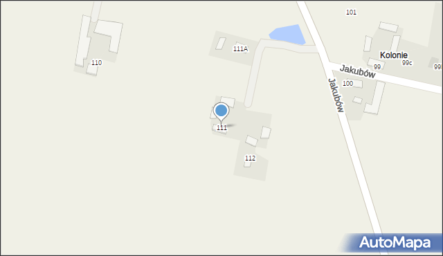 Jakubów, Jakubów, 111, mapa Jakubów