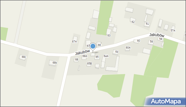 Jakubów, Jakubów, 65A, mapa Jakubów