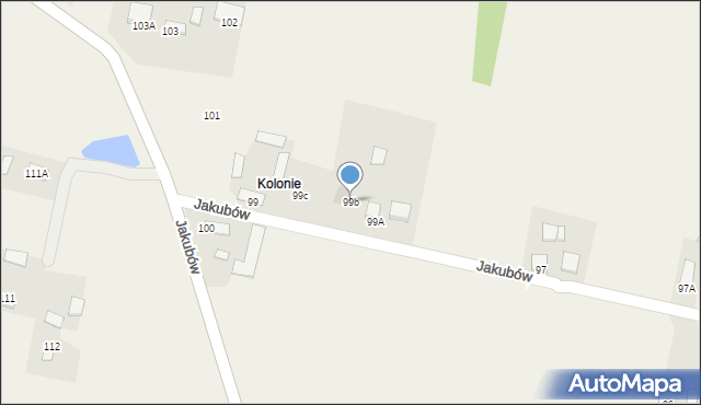 Jakubów, Jakubów, 99b, mapa Jakubów