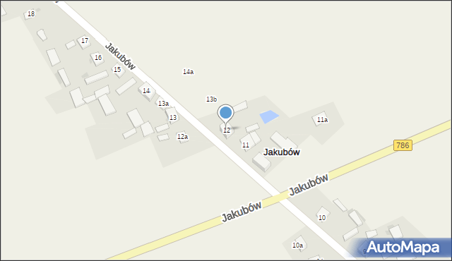 Jakubów, Jakubów, 12, mapa Jakubów