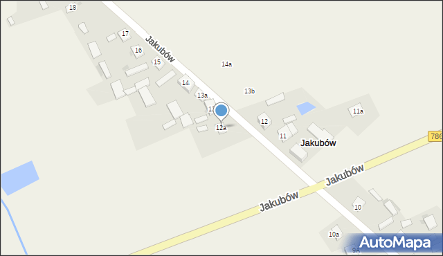 Jakubów, Jakubów, 12a, mapa Jakubów