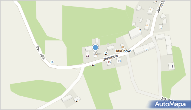 Jakubów, Jakubów, 12, mapa Jakubów