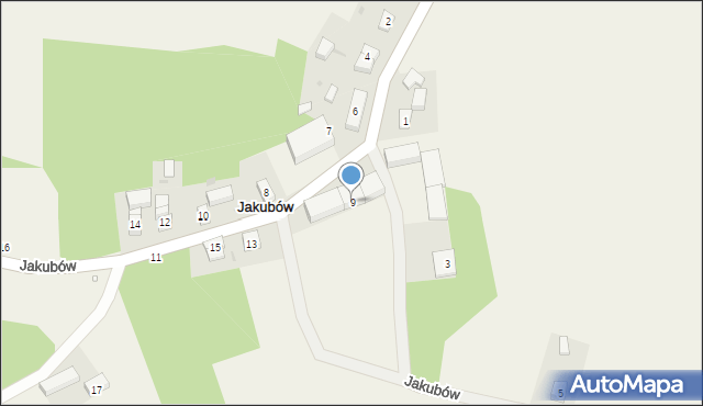 Jakubów, Jakubów, 9, mapa Jakubów